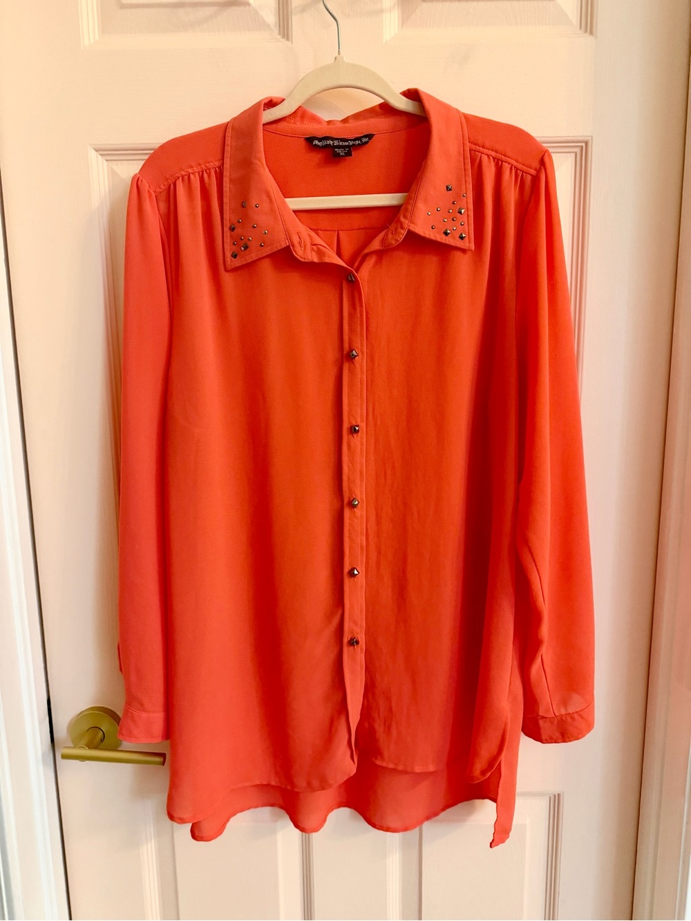Orange mushbaby sienna rose button up